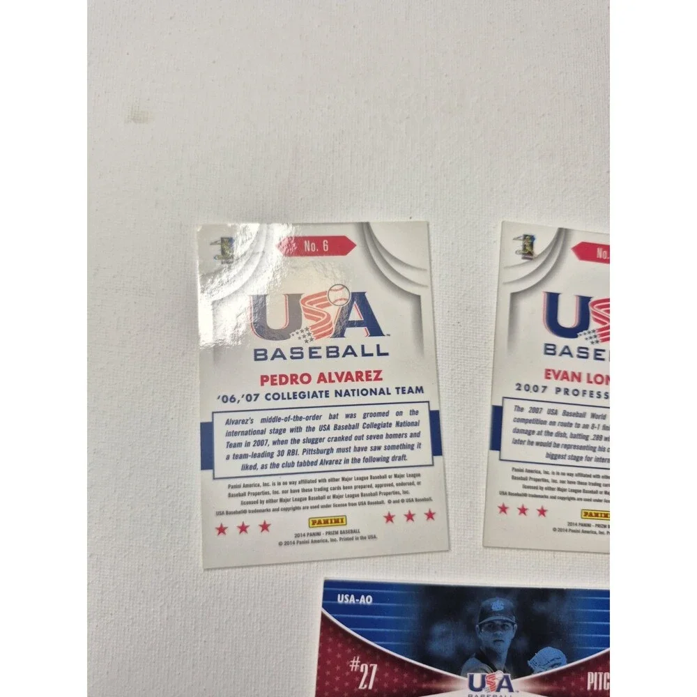 USA Baseball Card Lot Panini Prizm Pedro Alvarez Evan Longoria + Andrew...